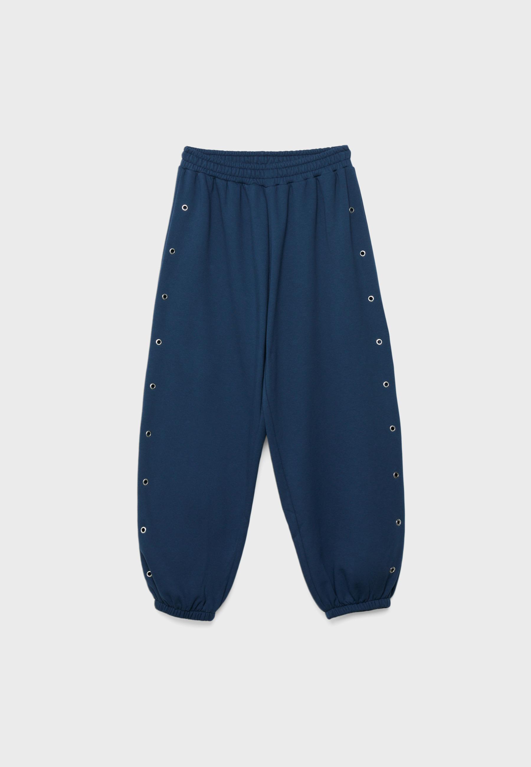 Eyelet jogger trousers — Navy blue