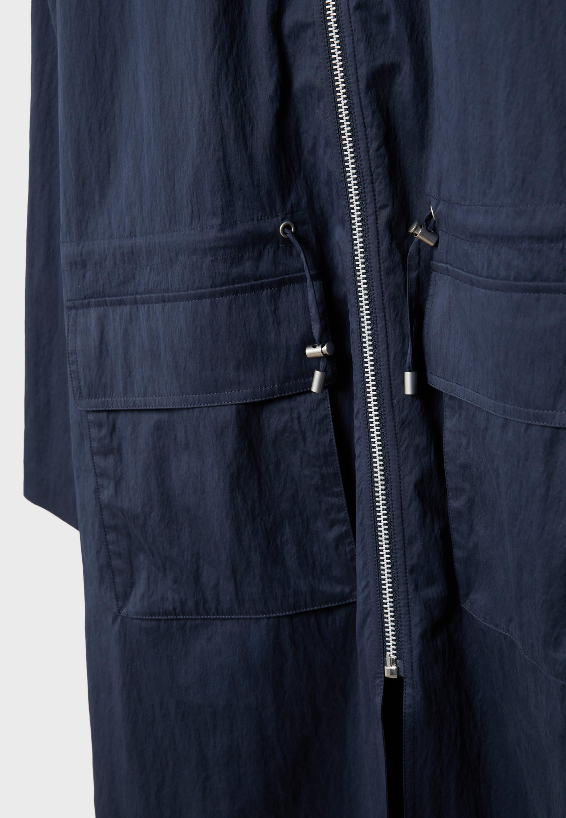 Long flowing parka — Navy blue