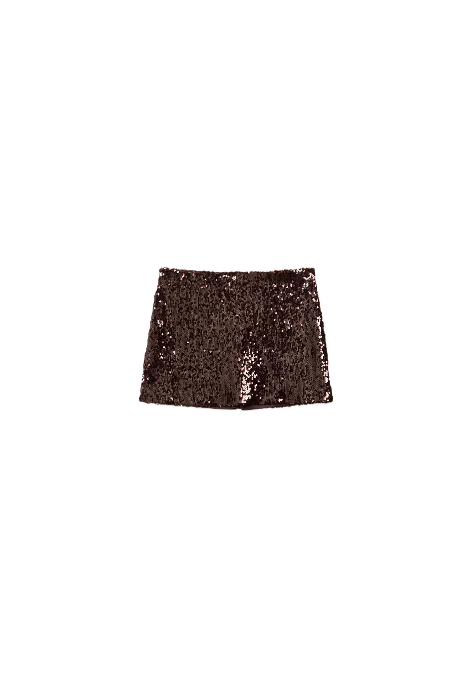 Sequin mini skirt — Brown