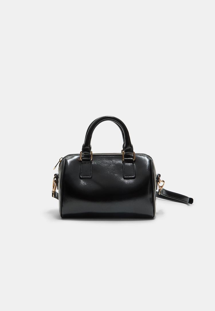 Stradivarius Mini Kabelka Bowling Přes Rameno Black Os
