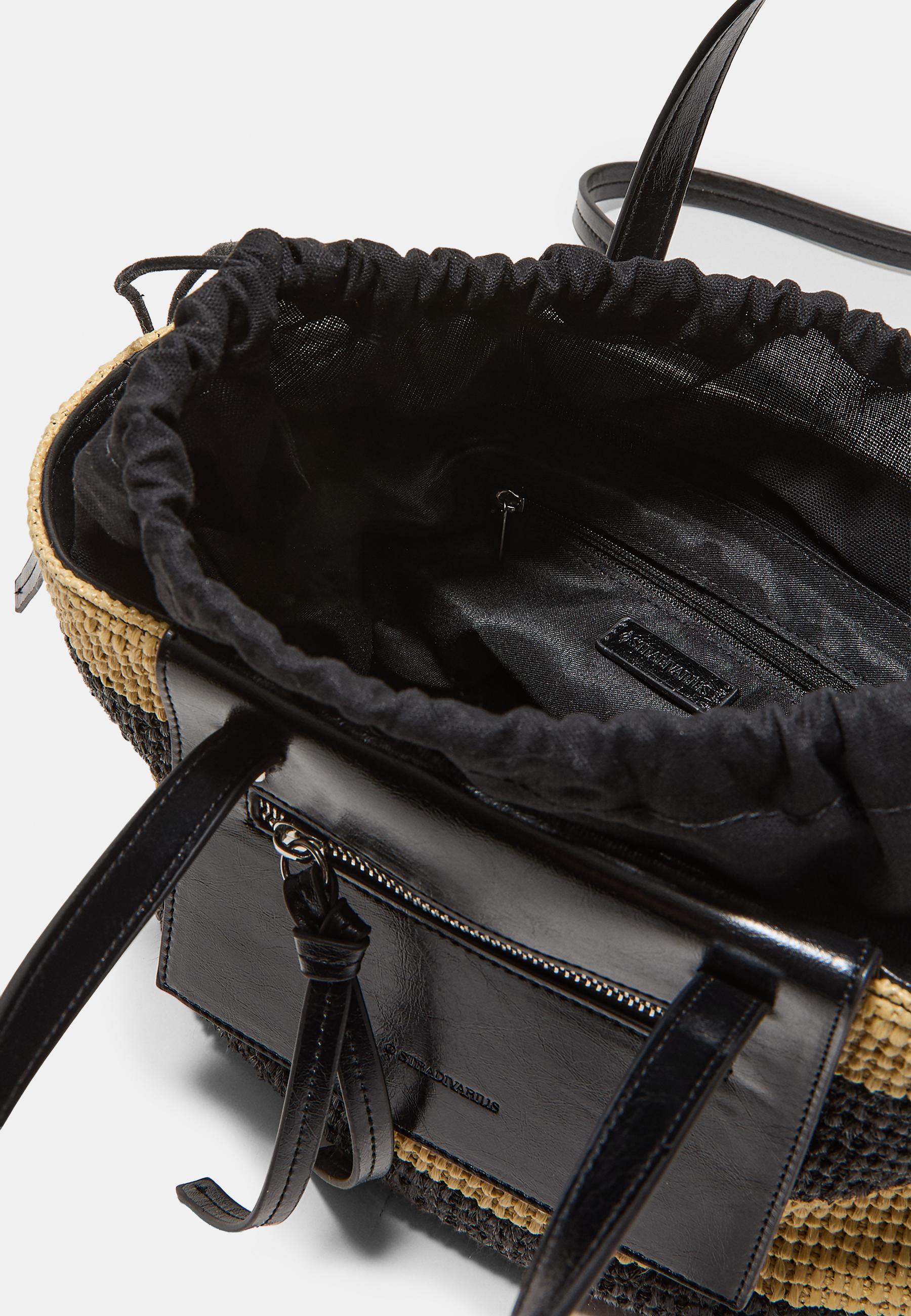 Crochet-effect basket crossbody bag — Ecru