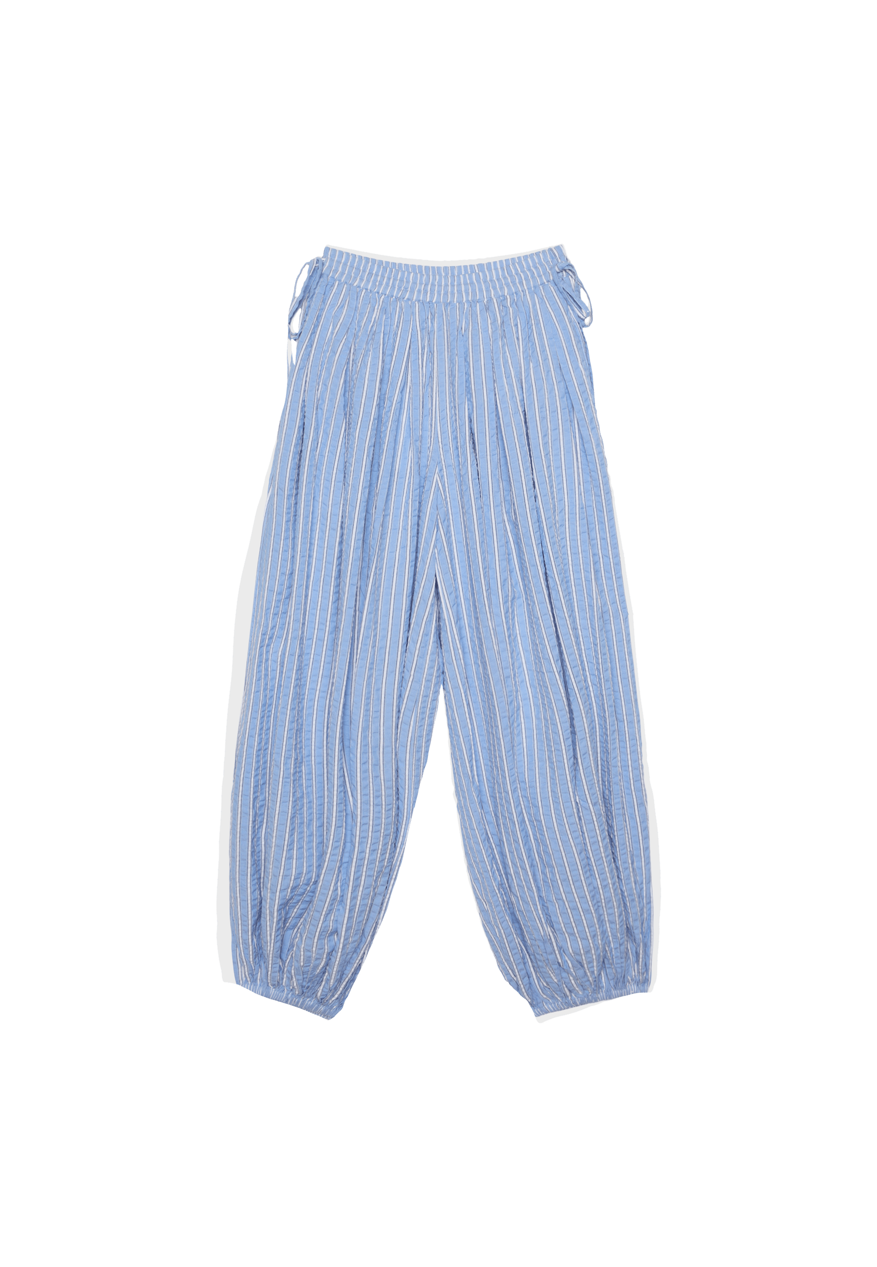 Striped balloon trousers — Royal blue