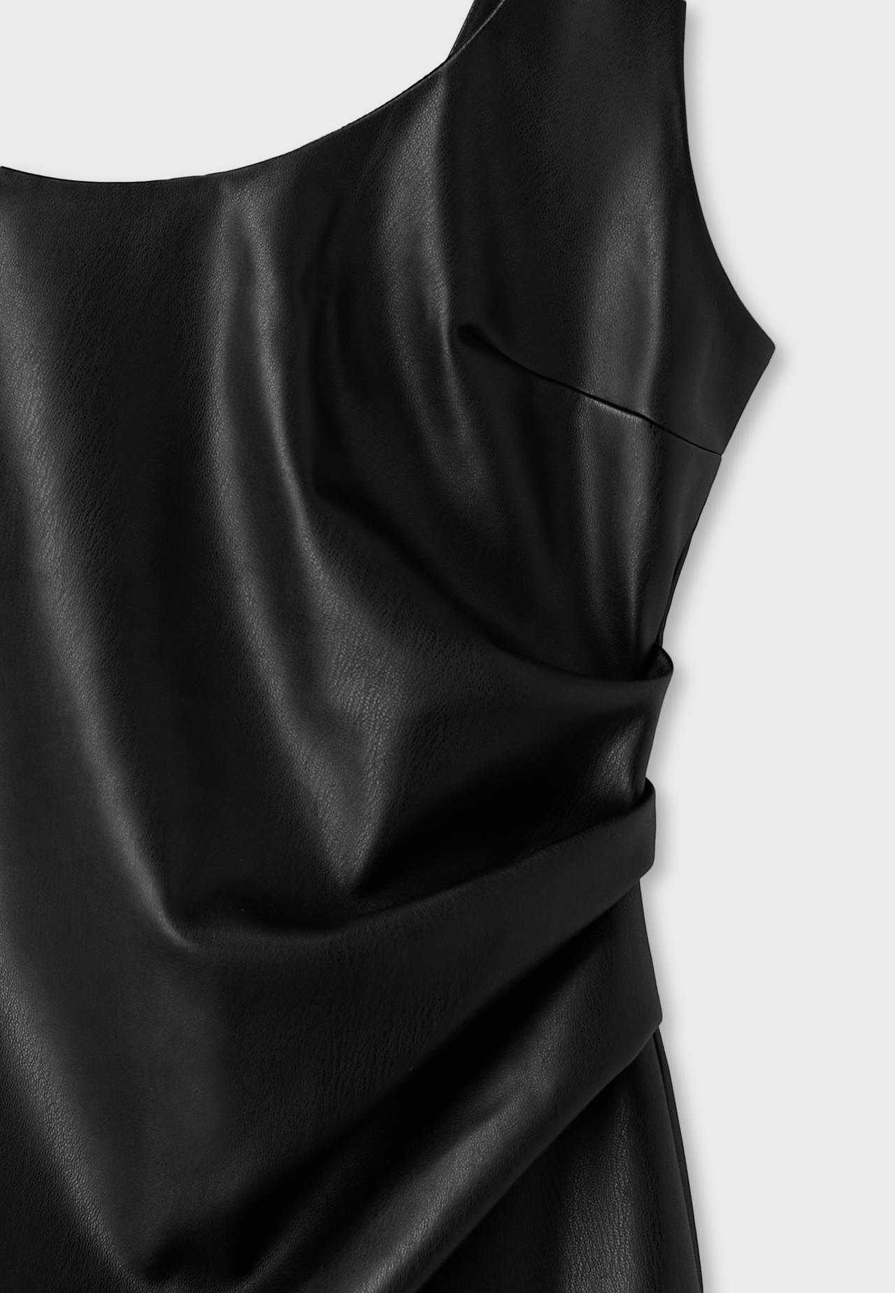 Leather effect midi dress — Black