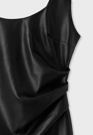 Leather effect midi dress — Black 9