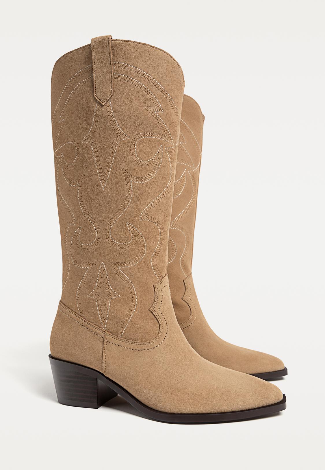 Botas Cowboy Serraje Mujer Botas Cowboy Serraje Moda De Mujer