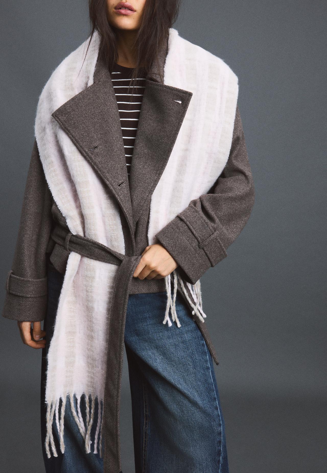 Striped scarf — Pastel pink
