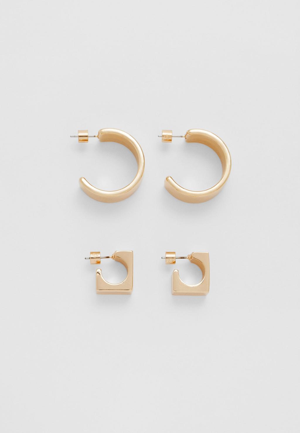Lot de 2 paires de boucles d’oreilles créoles