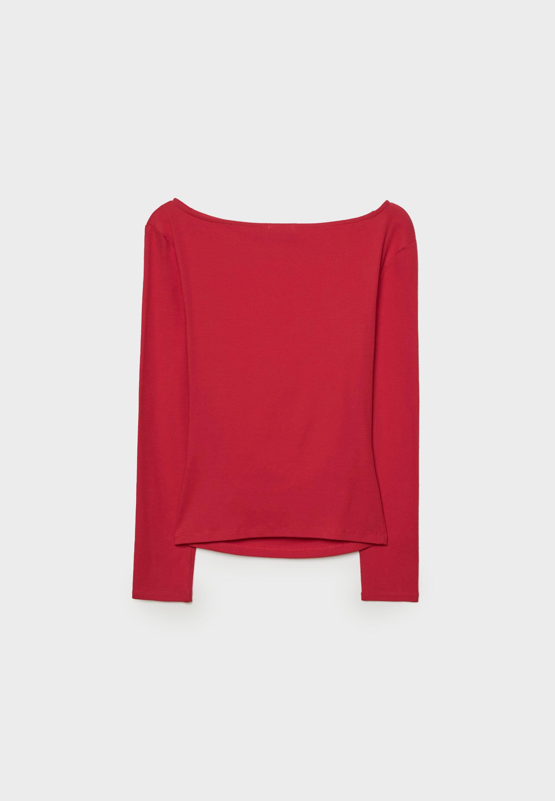 Long sleeve T-shirt with gathering