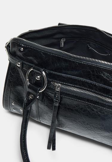 Studded shoulder bag with pocket — Black 5
