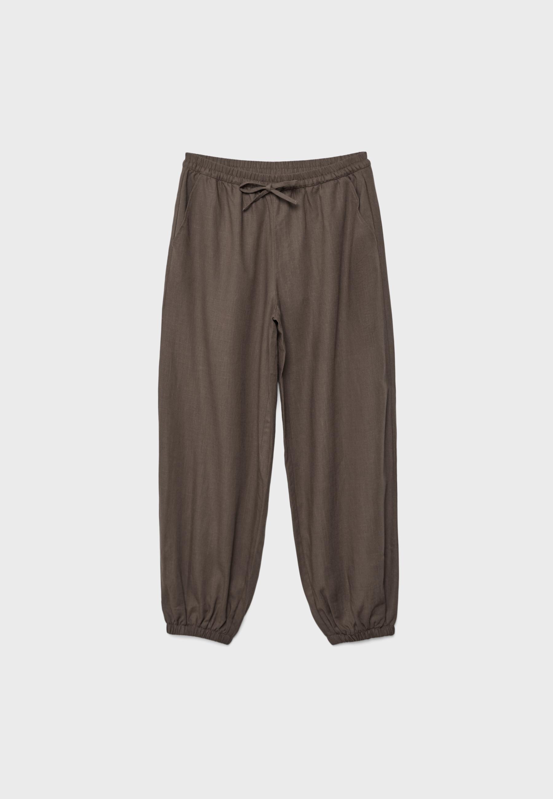 Linen-effect sarouel trousers - Women's fashion | Stradivarius Romania