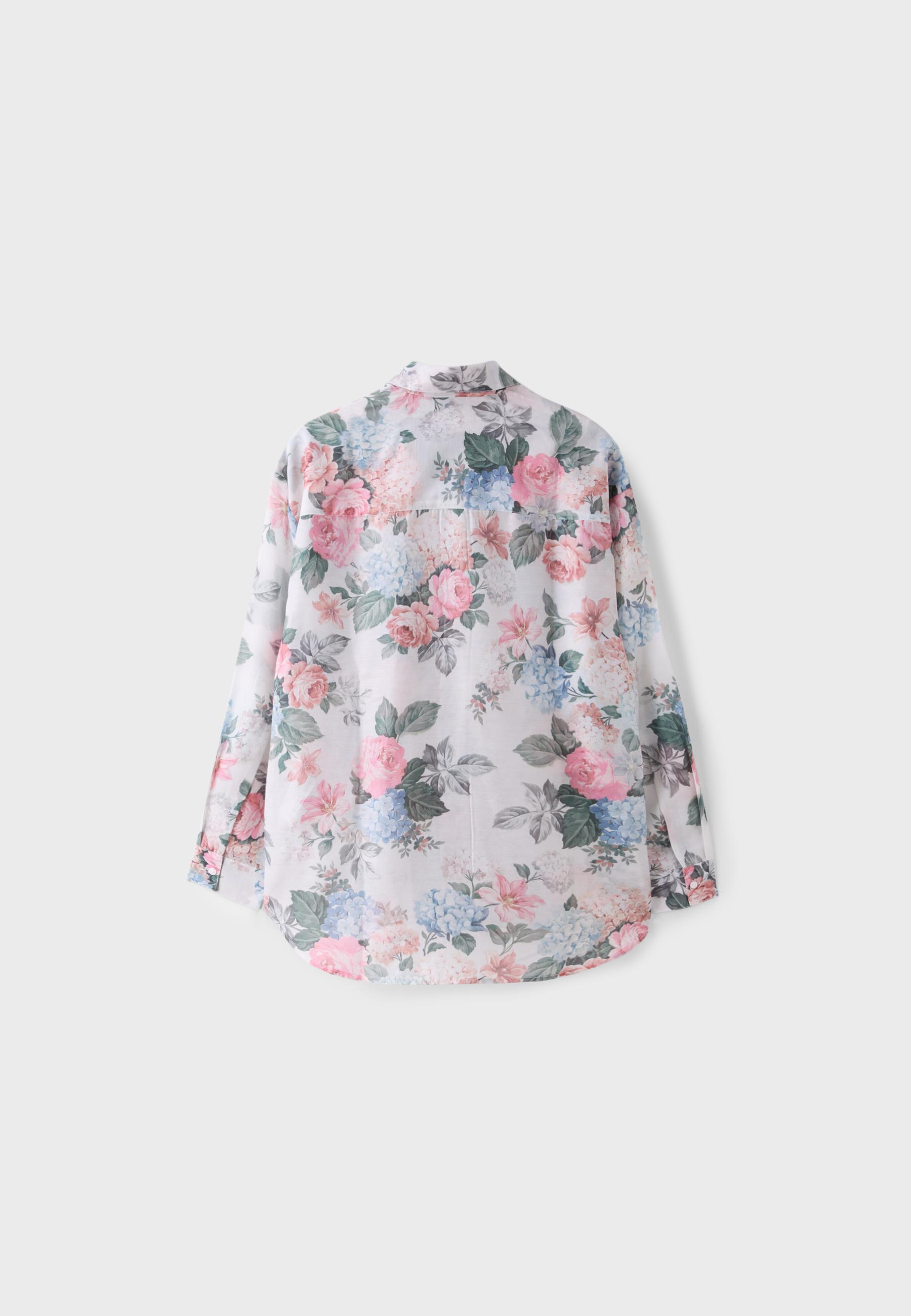 Floral print flowing shirt