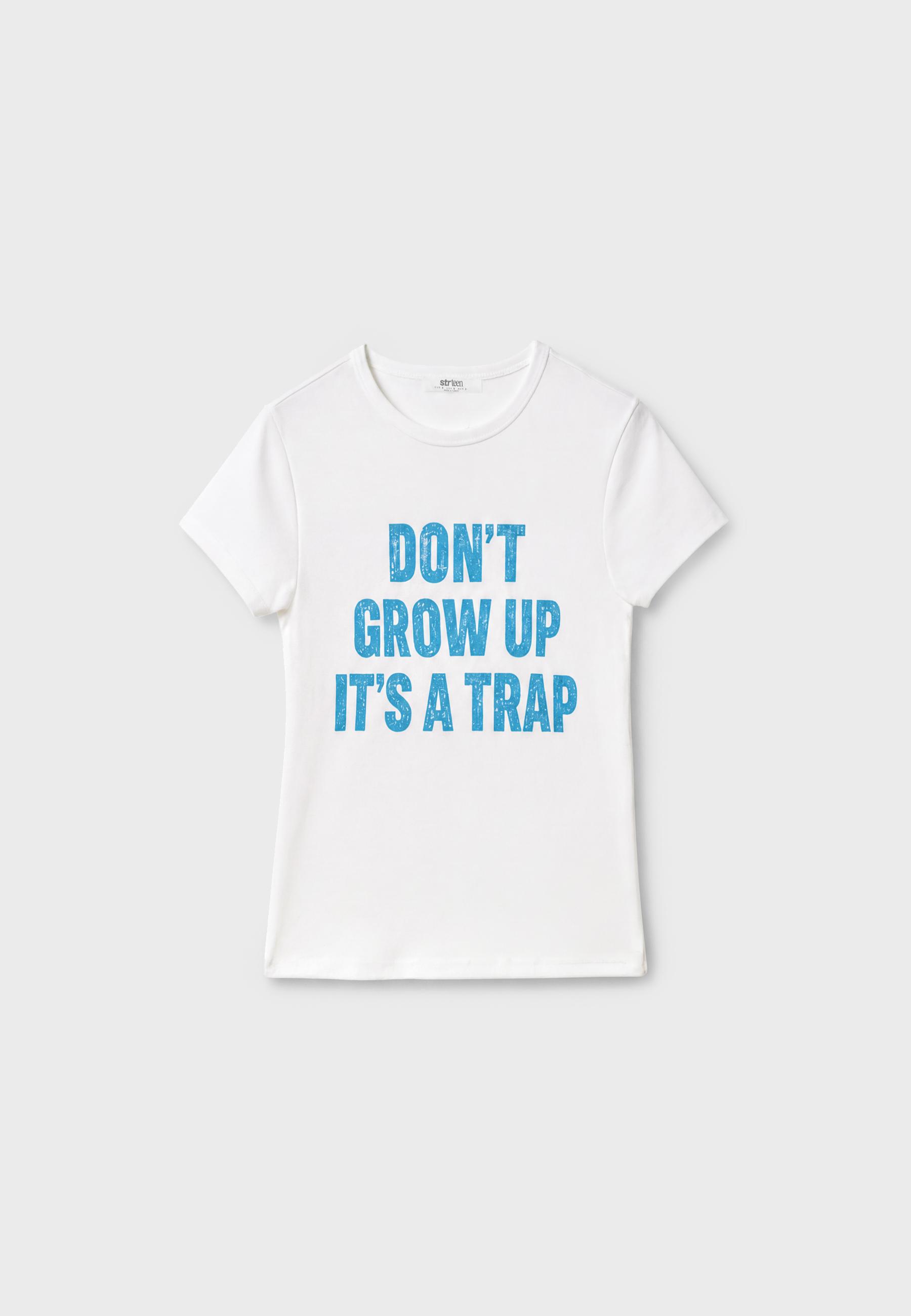 Printed short sleeve T-shirt — White