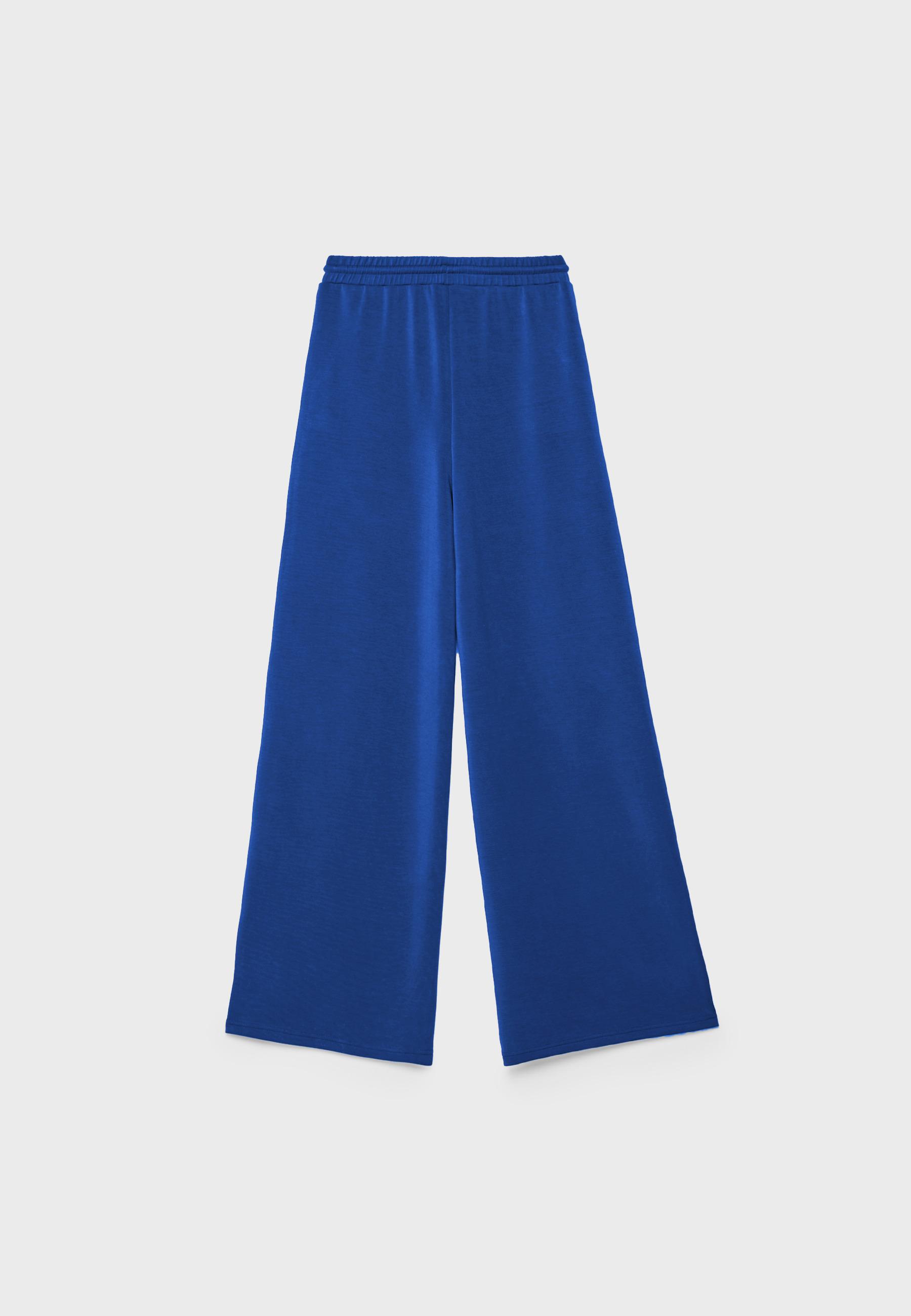 Yumuşak dokulu palazzo jogger pantolon - Görsel 8