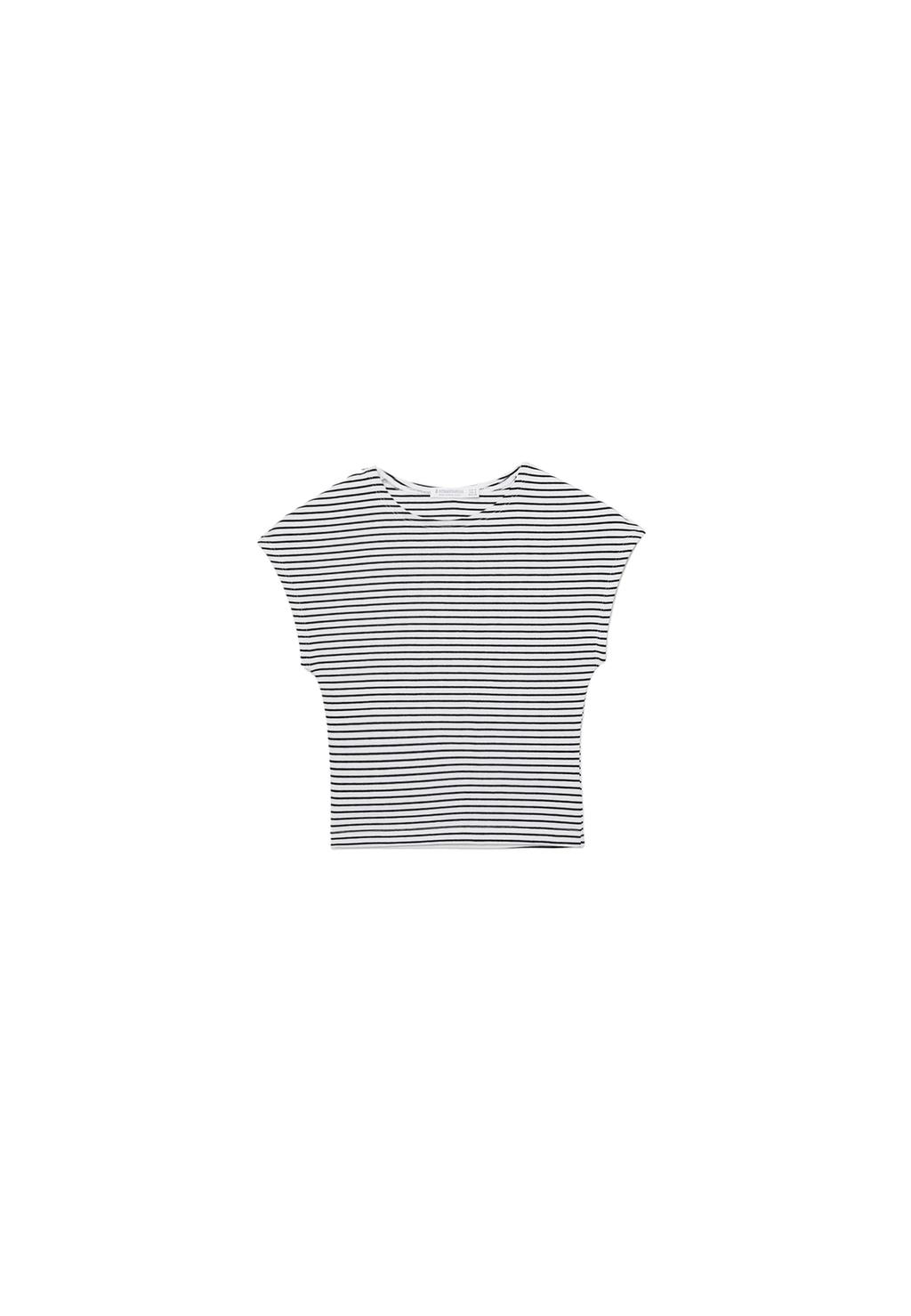 Camiseta ajustada básica crop rayas