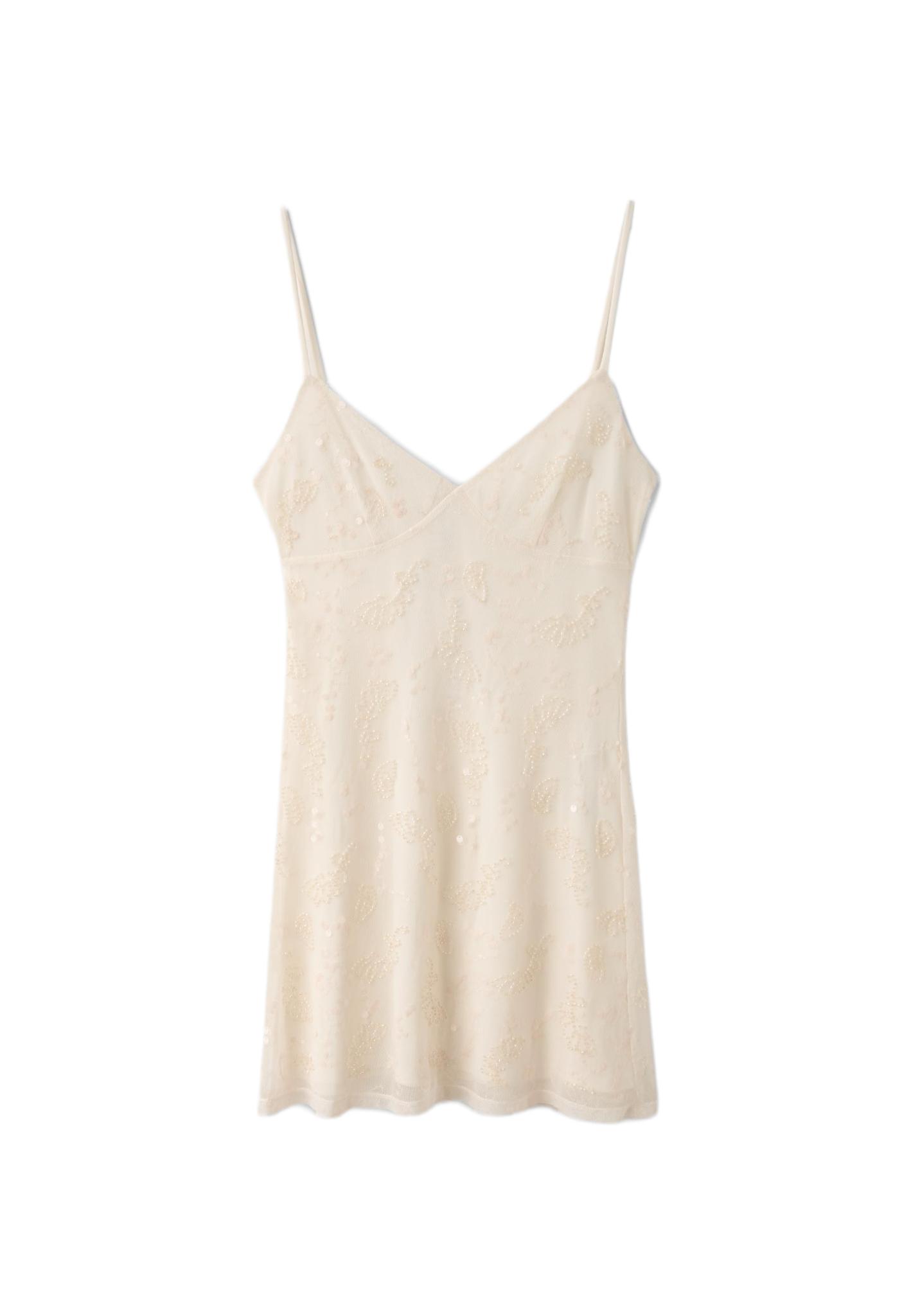 Rhinestone short dress — Vanilla