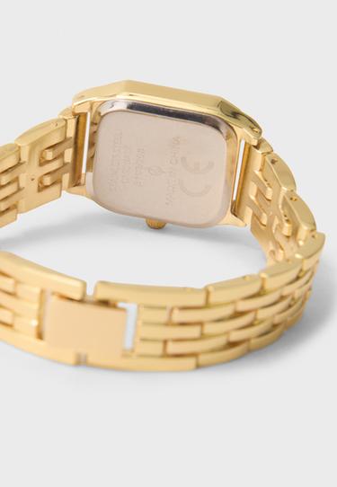 Square watch with chain strap — Gold 5