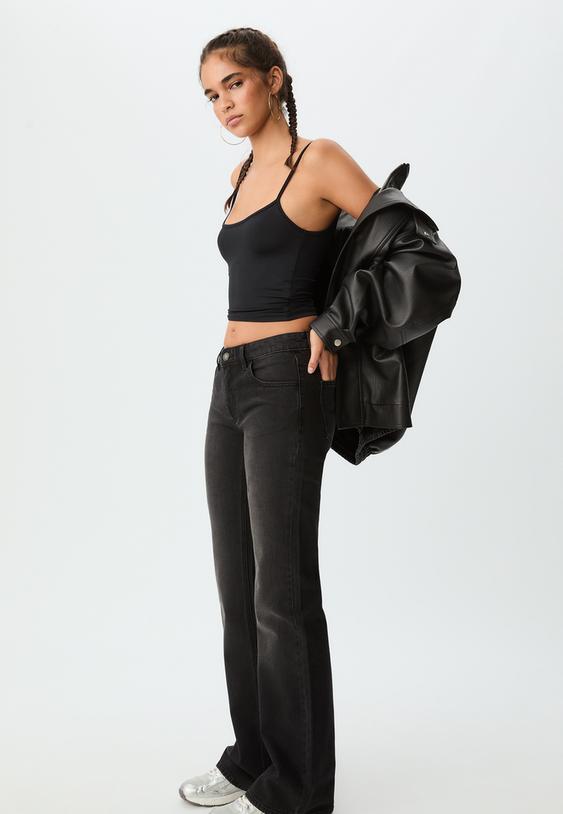 jeans bootcut fit low waist