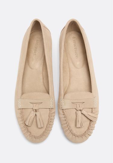 Leather tassel loafers — BEIGE 3