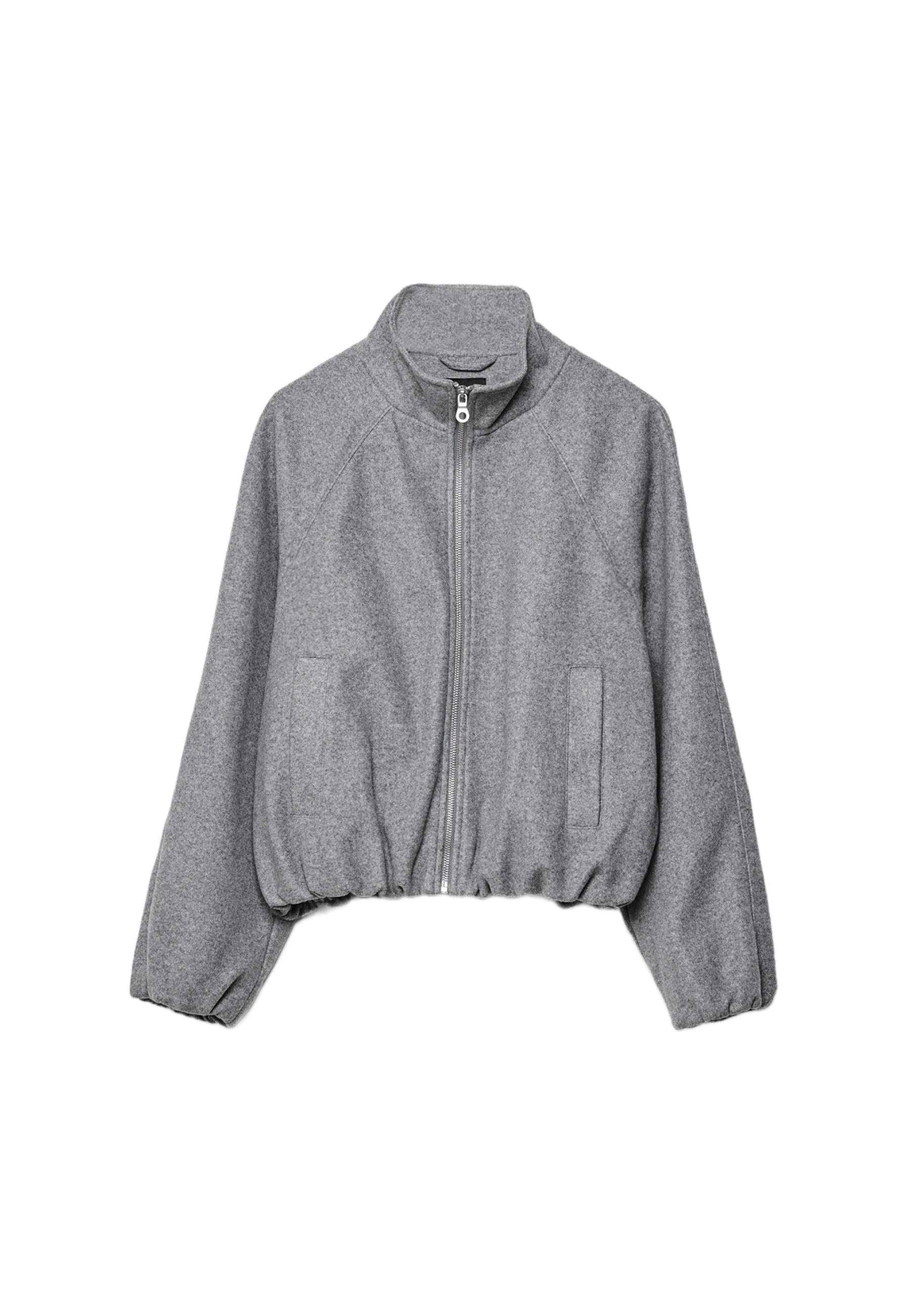 Soft-touch balloon bomber jacket — Dark grey