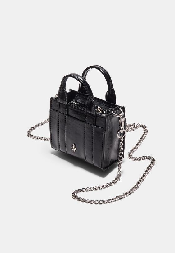 Stradivarius Mini Tote Bag Black Os