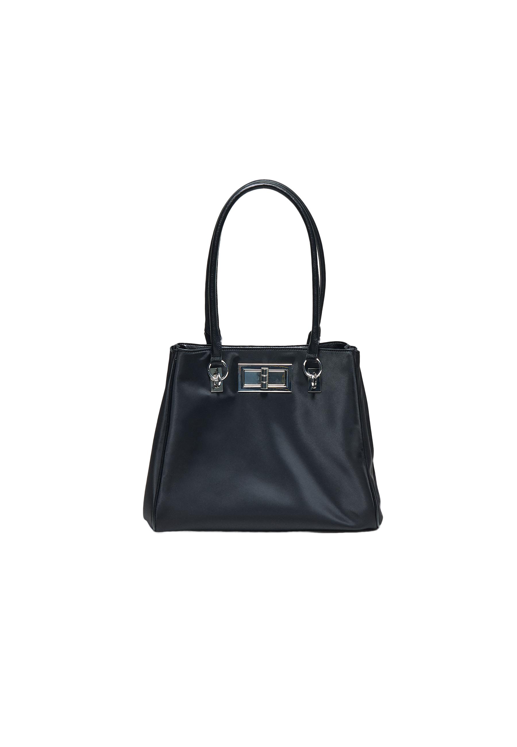 Shopper bag with metal closure — Black