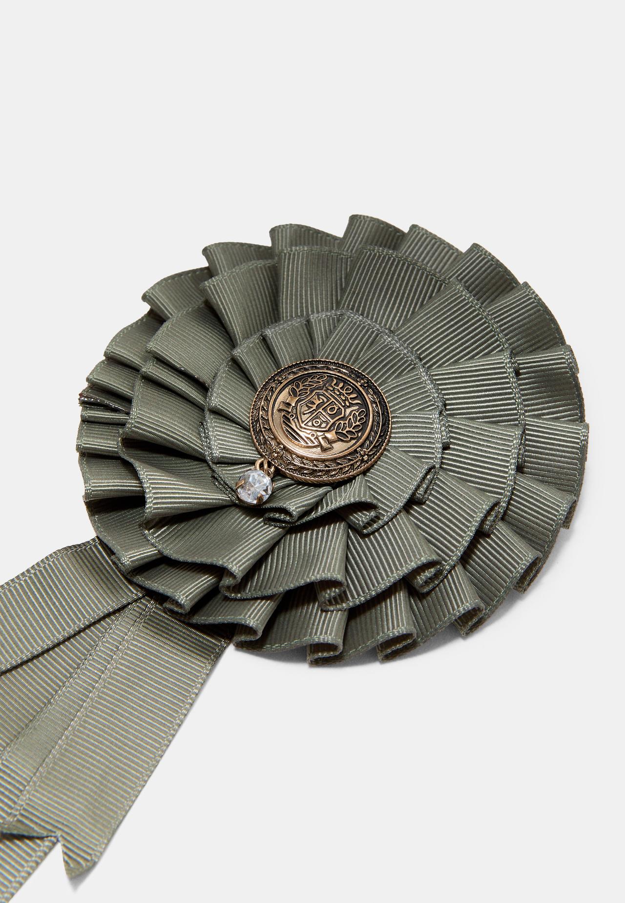 Ribbon brooch — Khaki