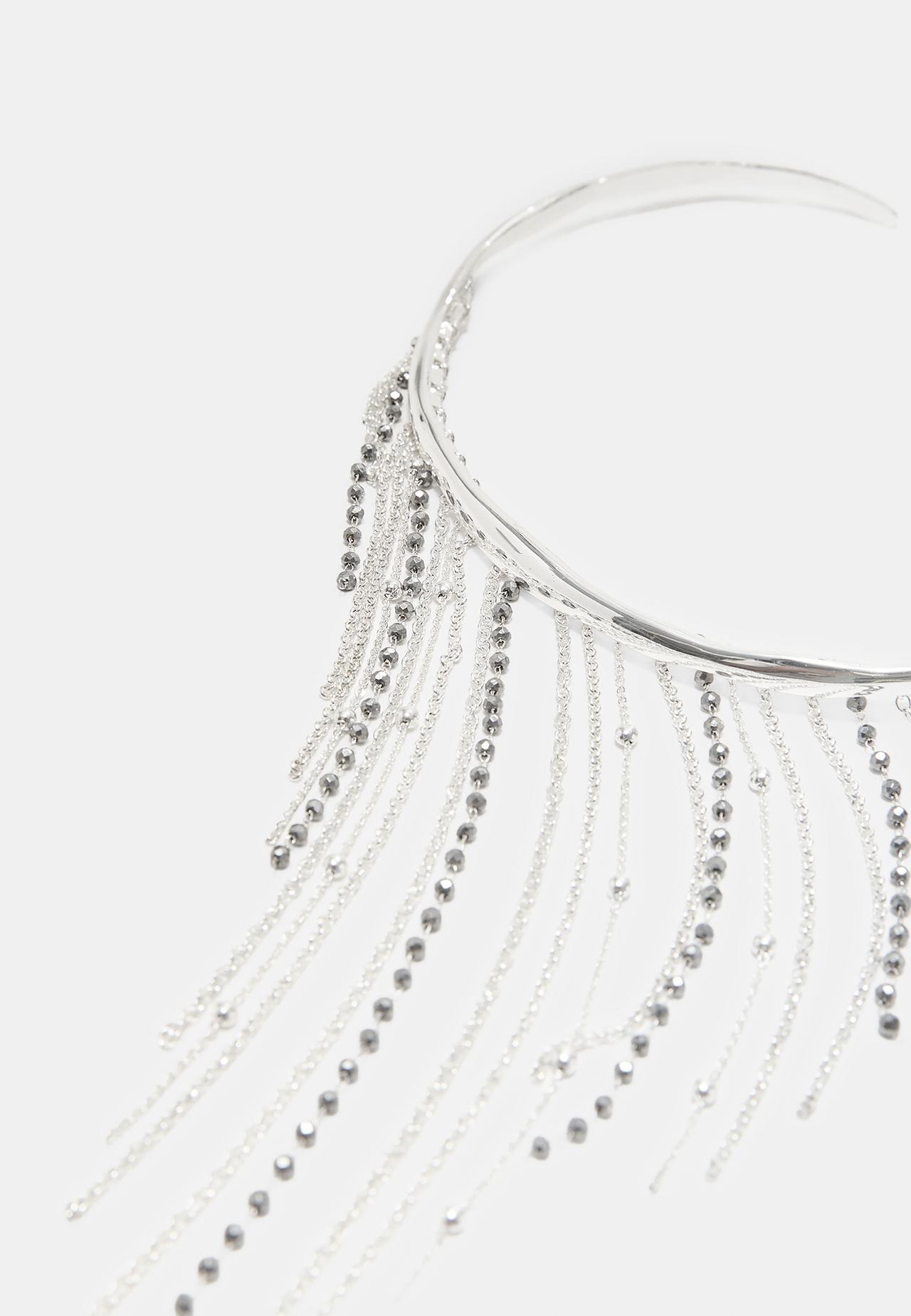 Waterfall choker necklace — Grey
