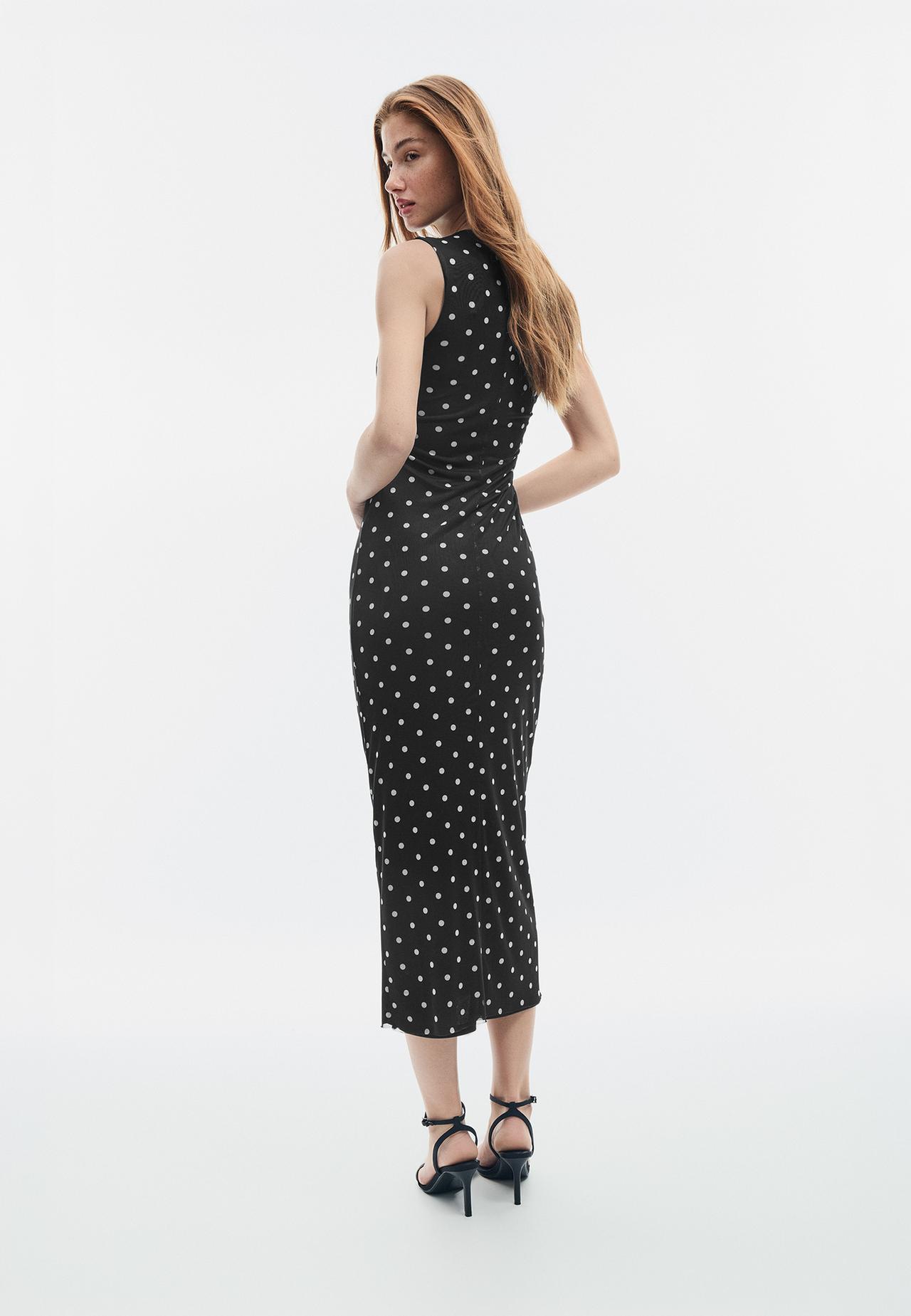Polka dot midi dress — Black