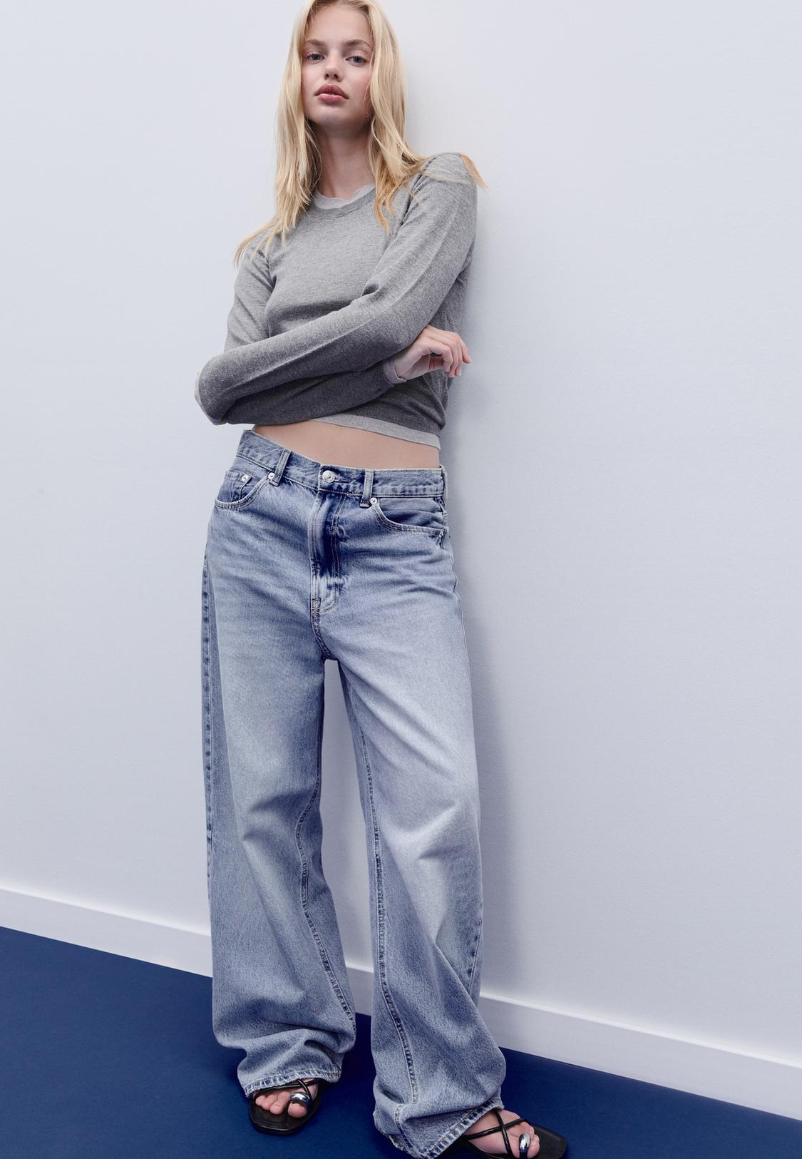 Sweter rajut dengan tepian kontras Pakaian wanita Stradivarius Indonesia