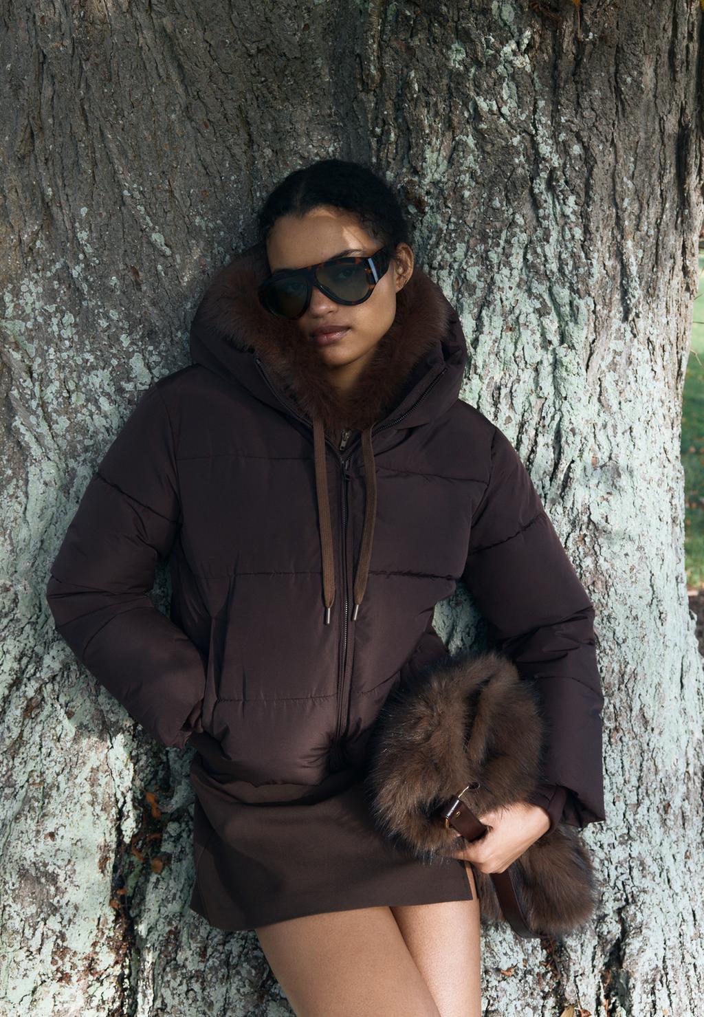 Basic hooded puffer jacket