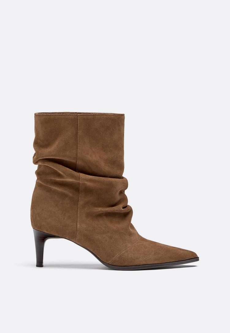 bottines amples en cuir a talon
