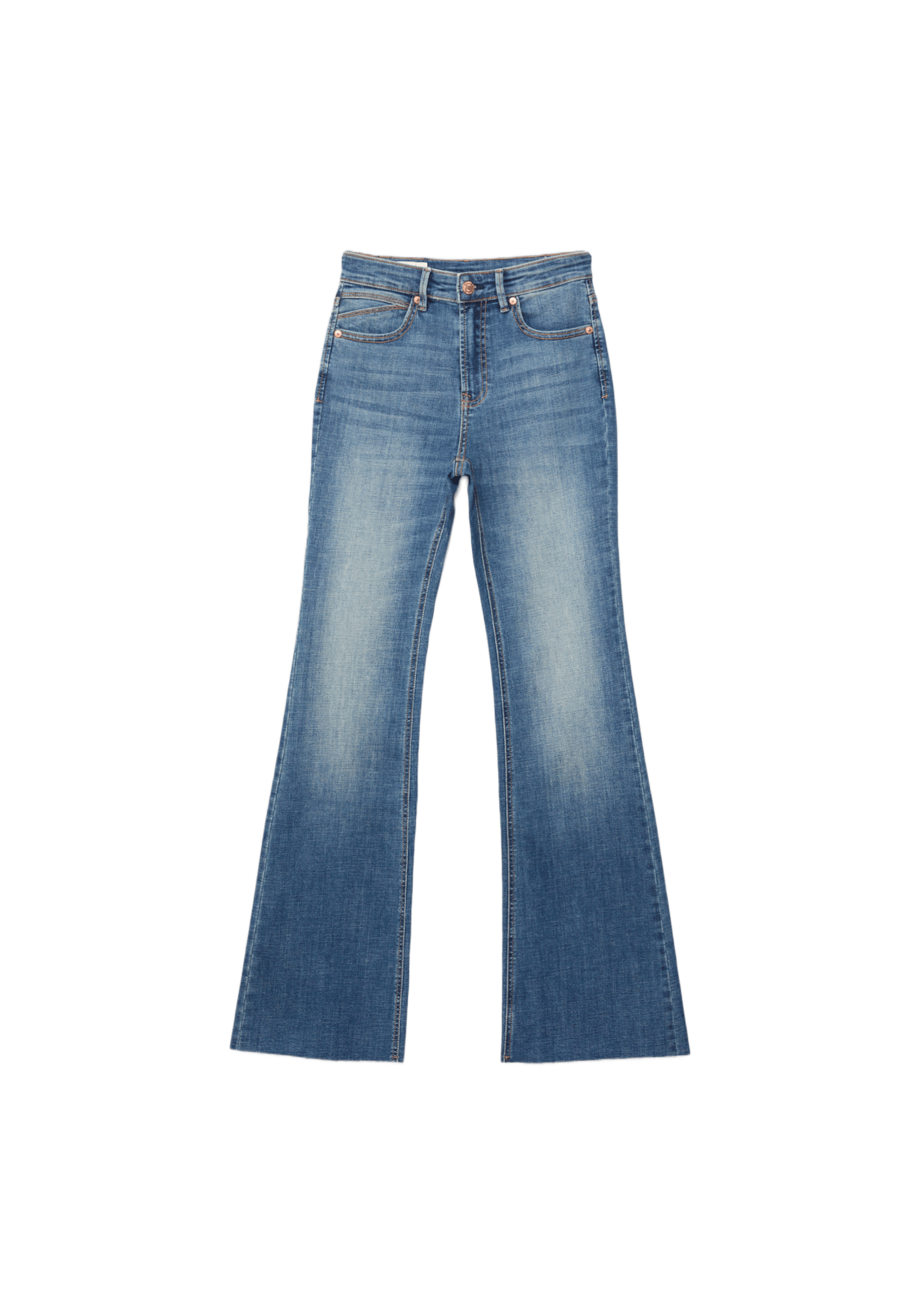 D74 Stretch flared slit jeans — LIGHT BLEACH