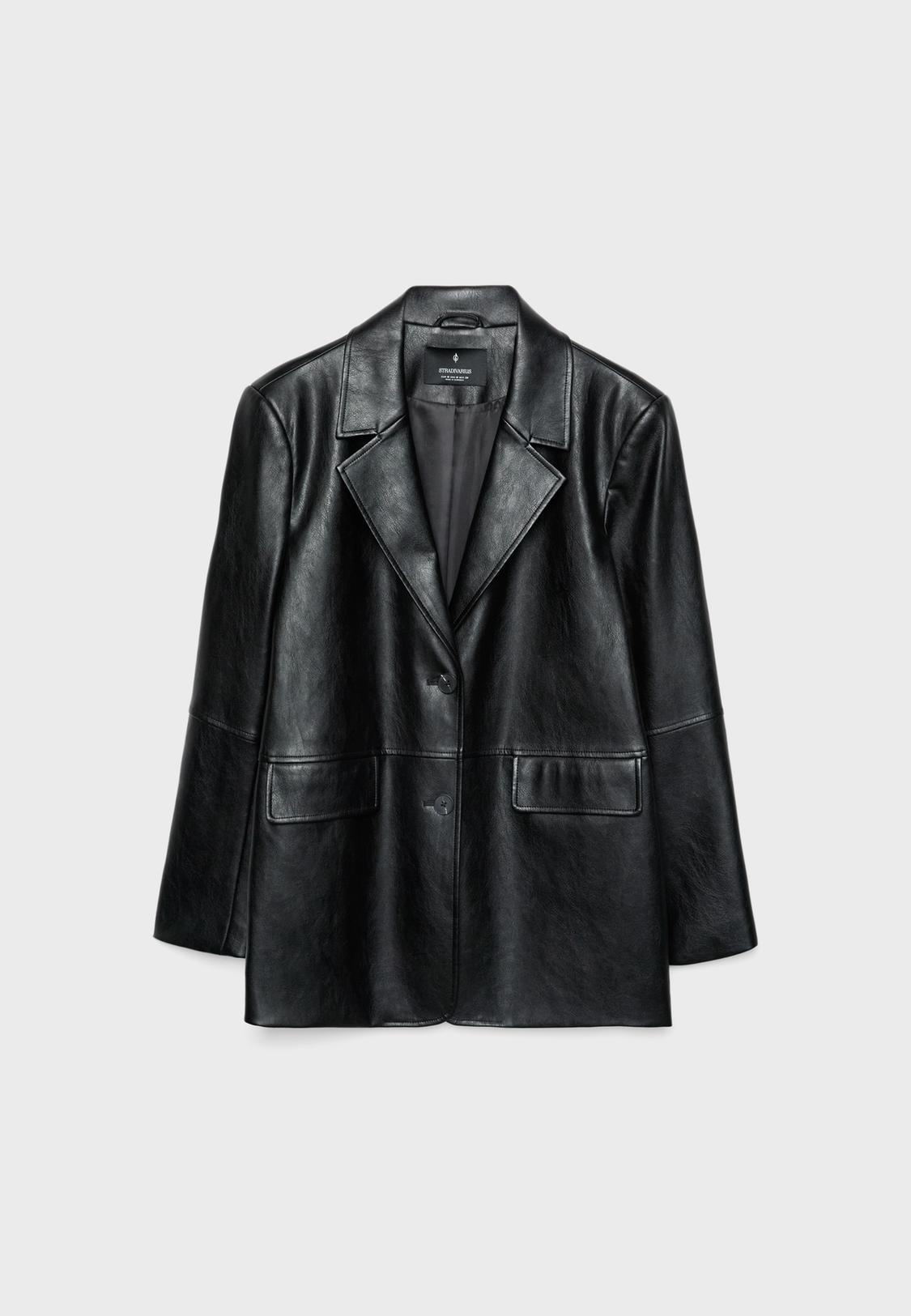 Leather Blazer Blazer Jacket Womens Zara Faux Leather Blazer