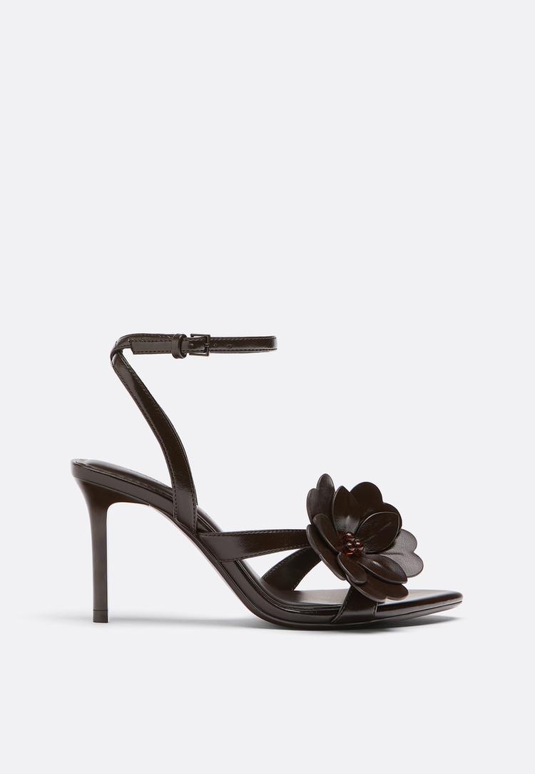 Stradivarius Sandale S Potpeticom I Cvijetom Smeđa 37