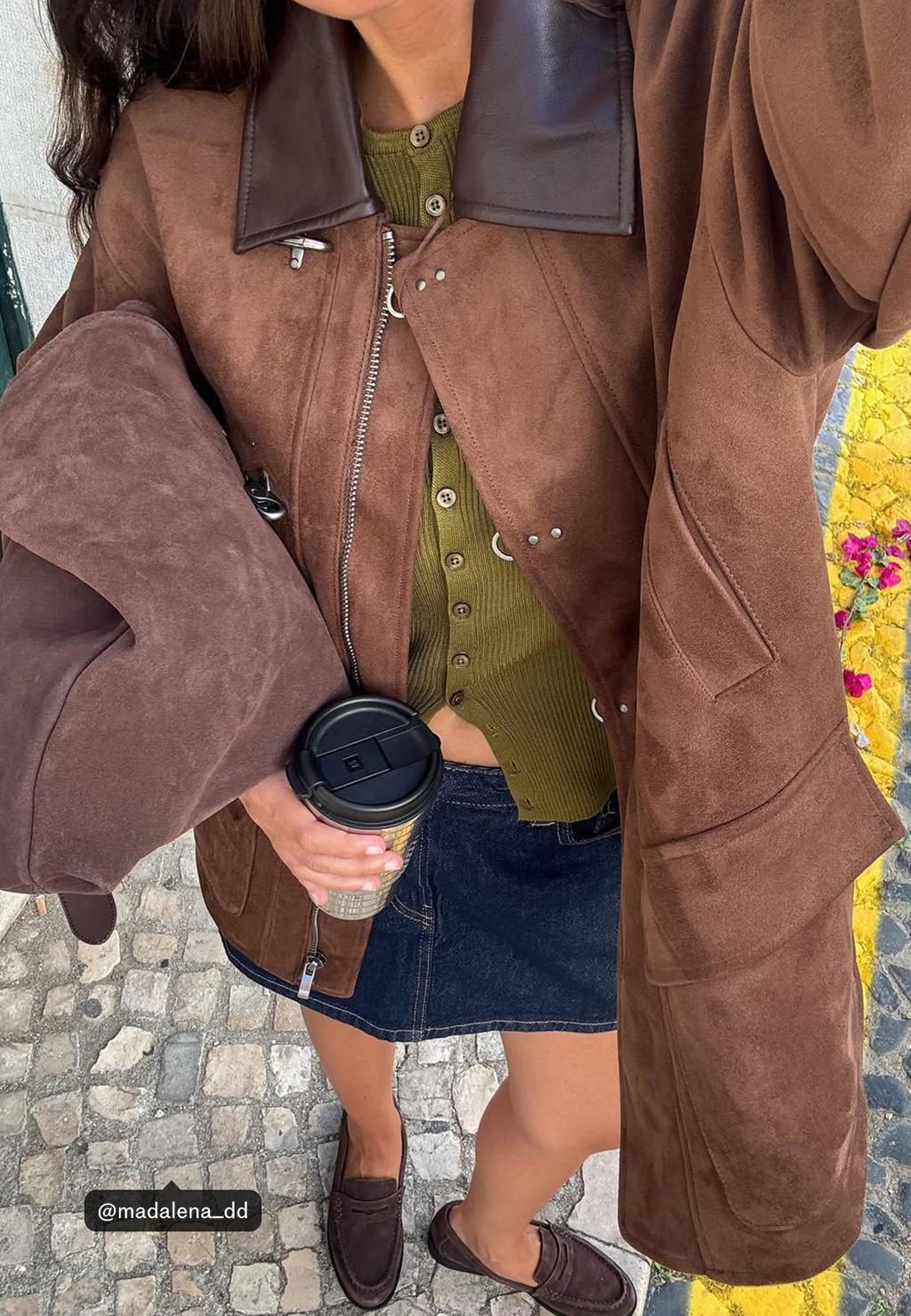 Bolso hebilla nudo piel