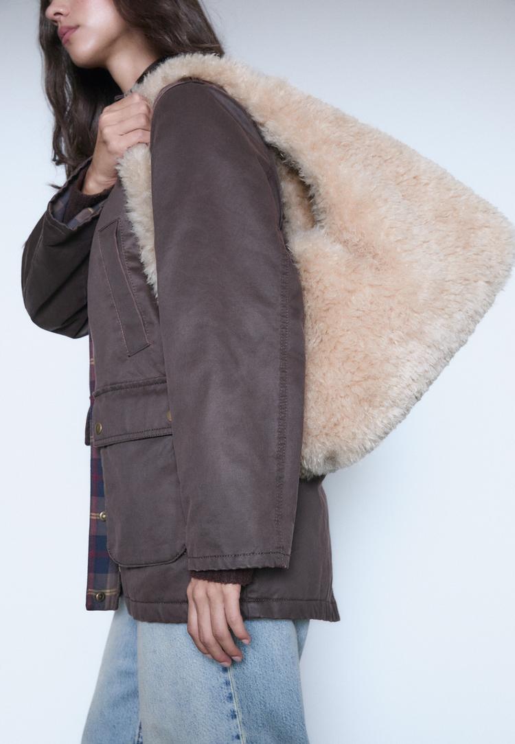 bolso hombro efecto pelo