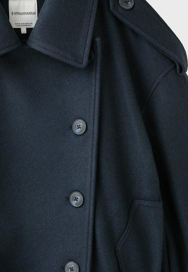 Oversize soft-touch trench coat — Dark blue 9