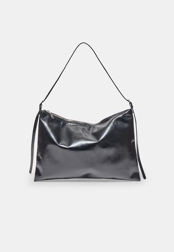 yumusak dokunuslu mini fermuarl omuz cantas