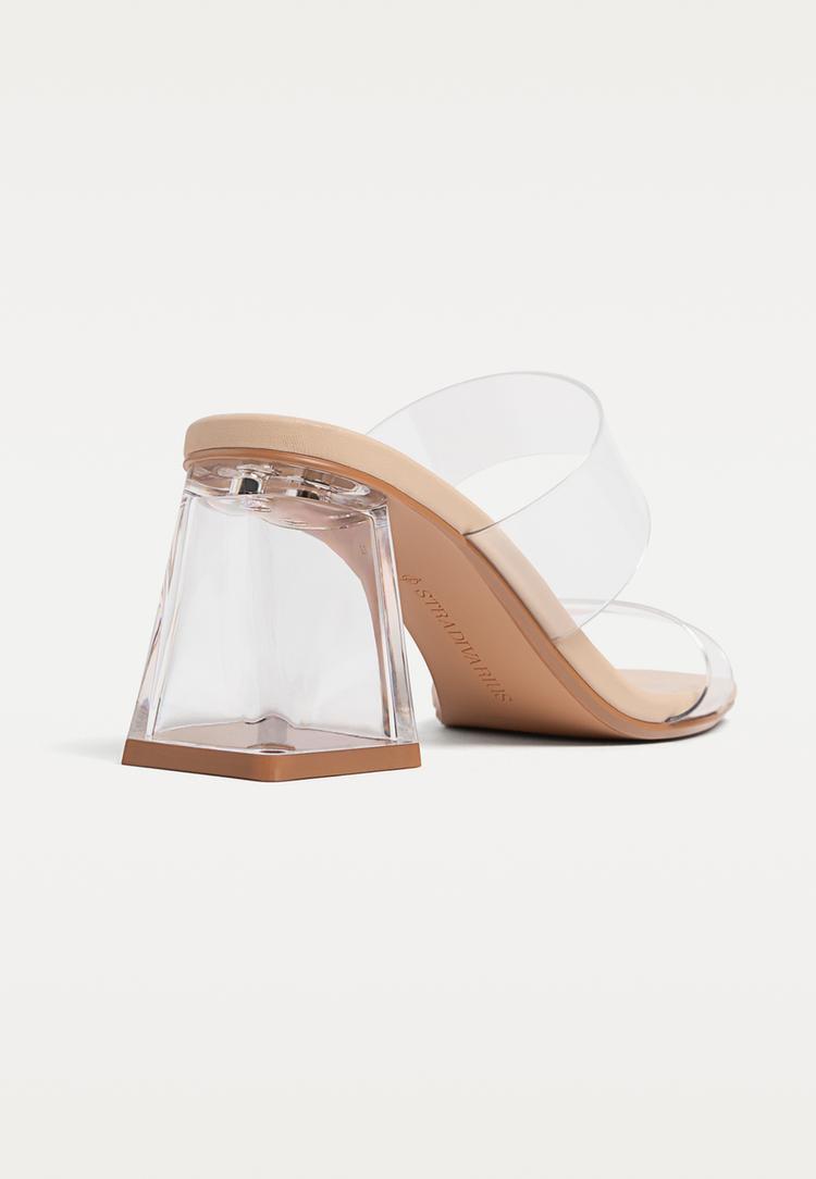 sandalias tacon ancho vinilo