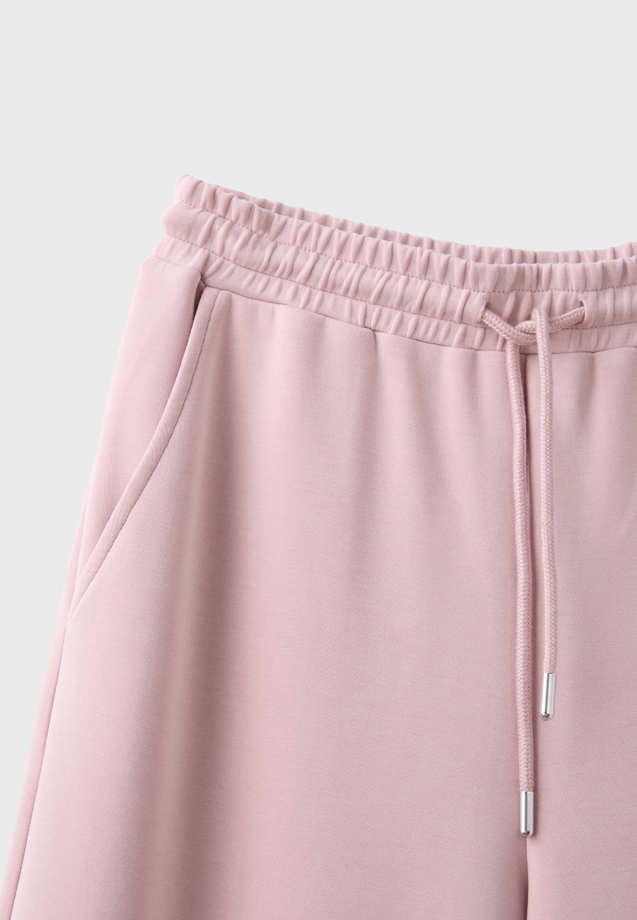 Soft-touch palazzo jogger trousers — Pastel pink