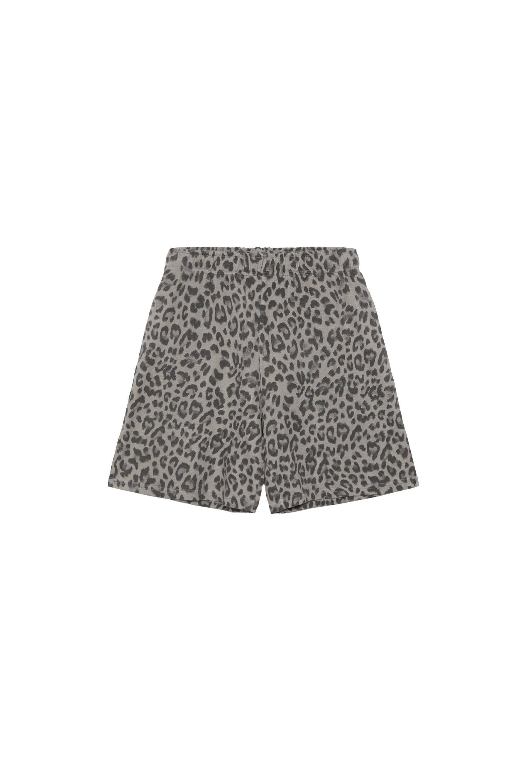 Printed plush Bermuda shorts — Mid grey