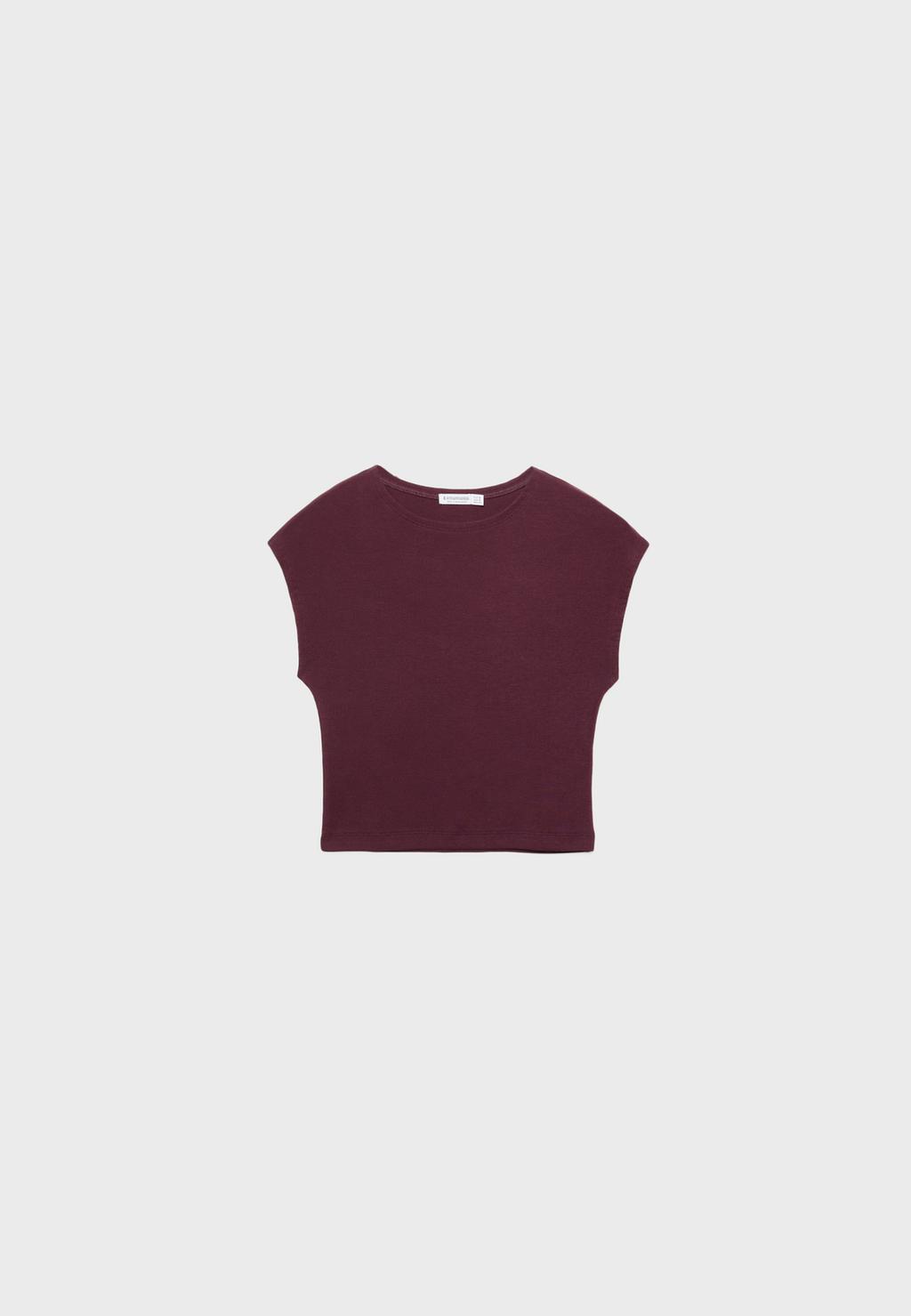 Maglietta basic aderente cropped