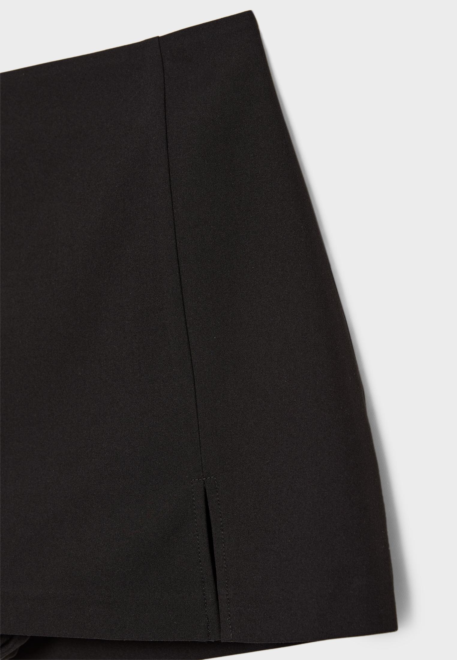 Side split skort — Black