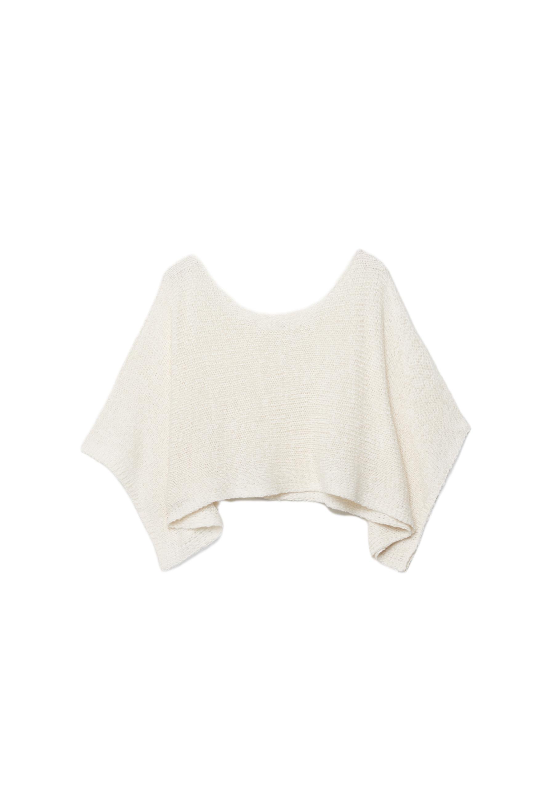 Basic cape knit jumper — Vanilla