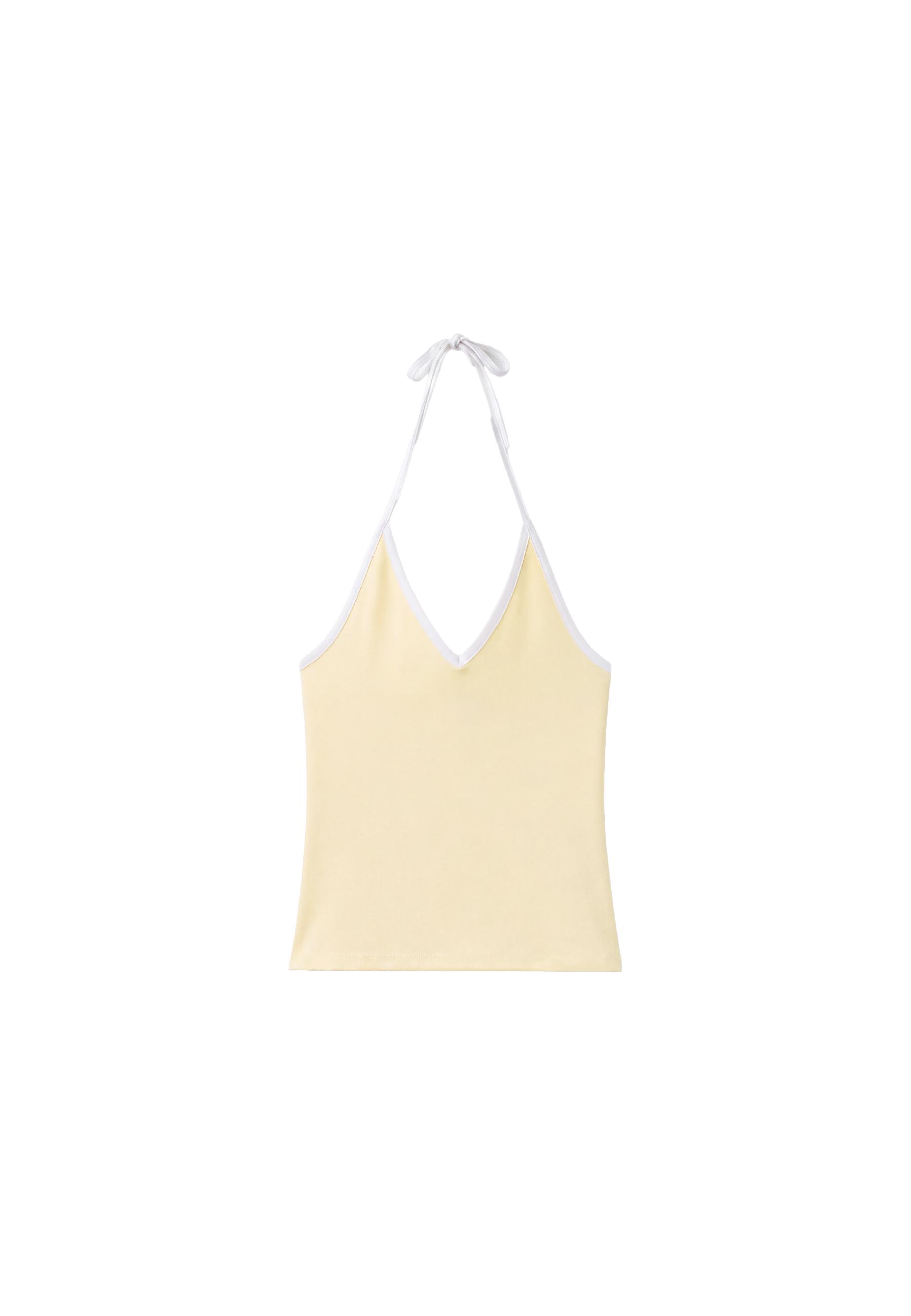 Fitted halter top — Pastel yellow