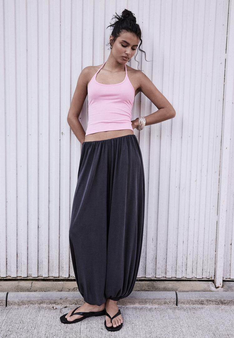pantalon balloon fluido tacto suave