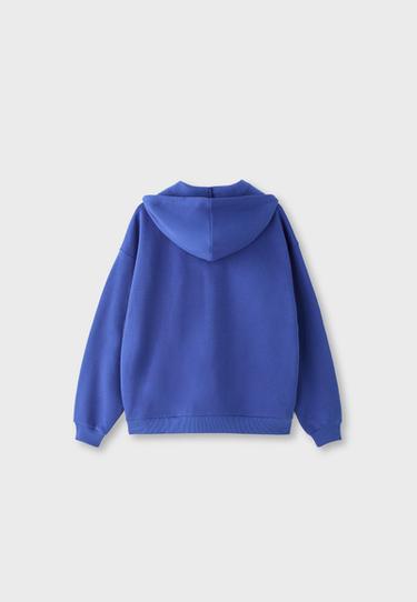 Oversize printed sweatshirt with hood — Electric blue 8