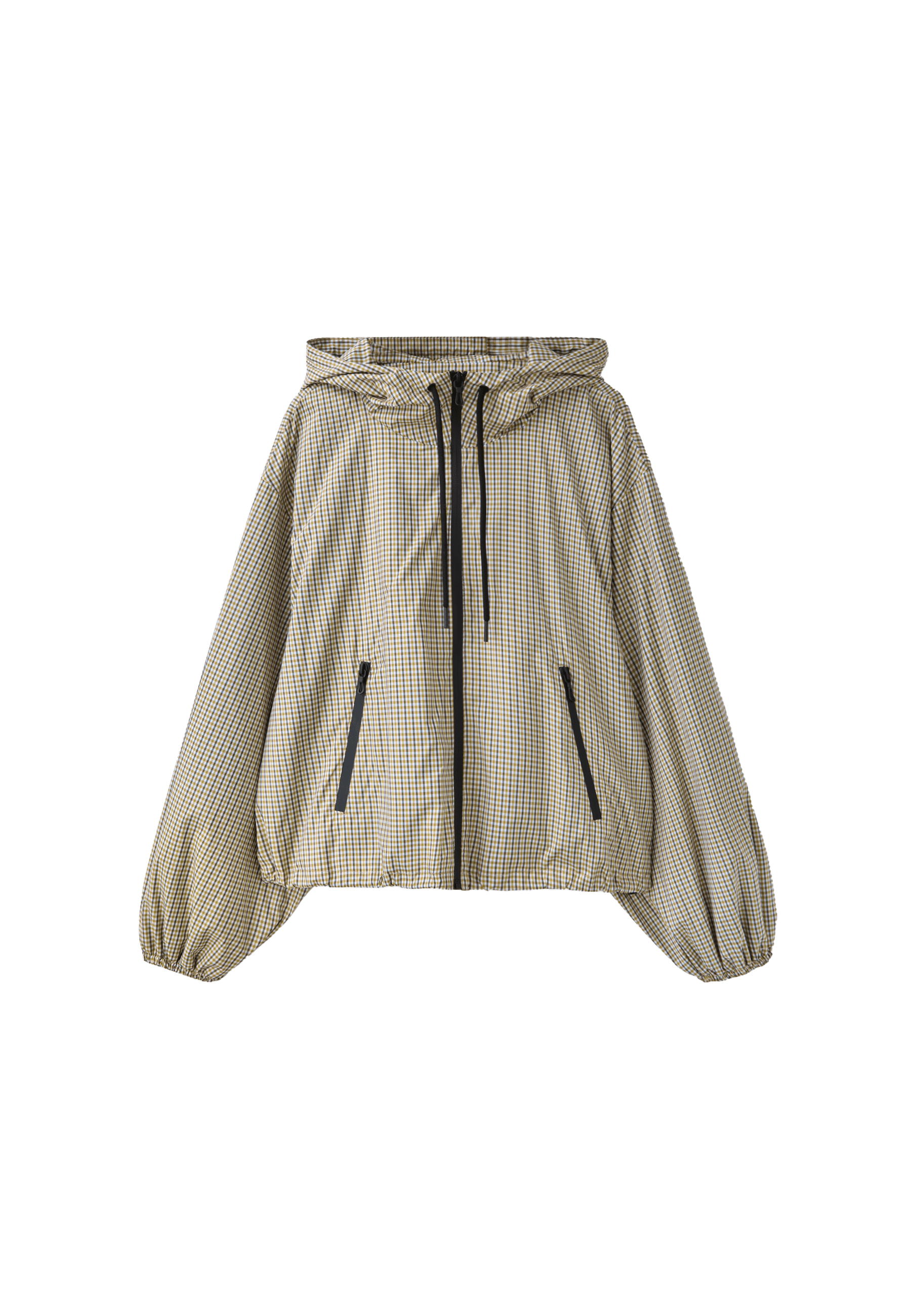 Check technical jacket — Beige