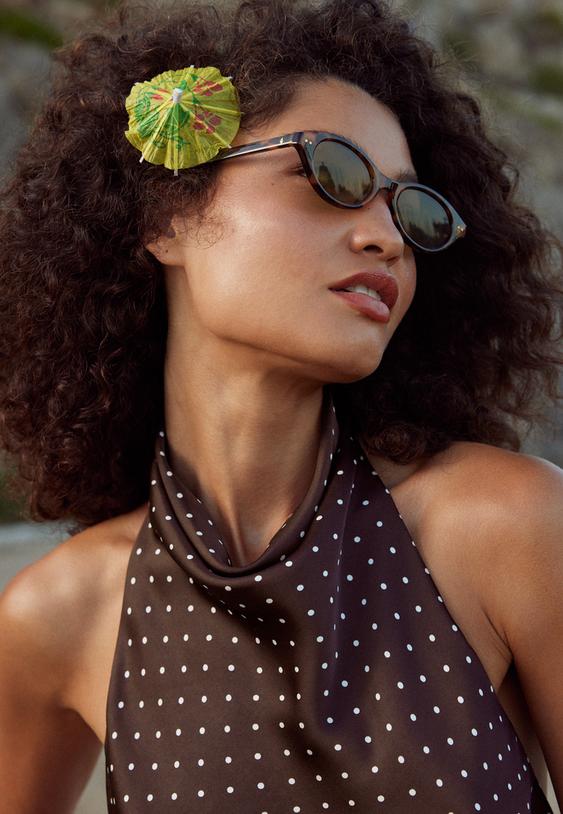 Stradivarius Τοπ Σατέν Λαιμόκοψη Halter Διαφανο Xs