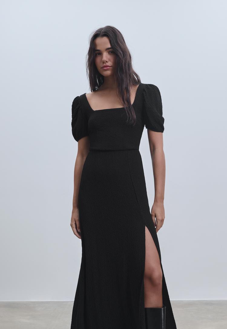 vestito lungo fluido schiena incrociata